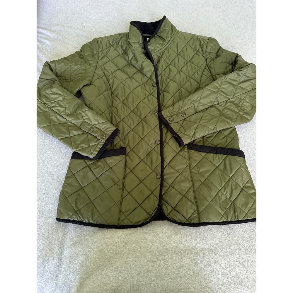 Outback Trading Co‎ Jacket Womens XL Quilted Fleece Lined Olive Barn Coat